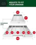 Utensil Drawer Organizer, White (5 Slots)-4