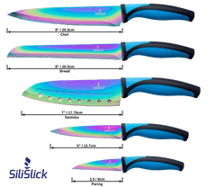 Kitchen Knife Set - Blue Handle