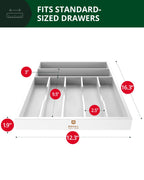 Basic Silverware Drawer Organizer, White-4