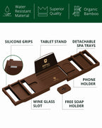 Bathtub Caddy Tray, Brown-1