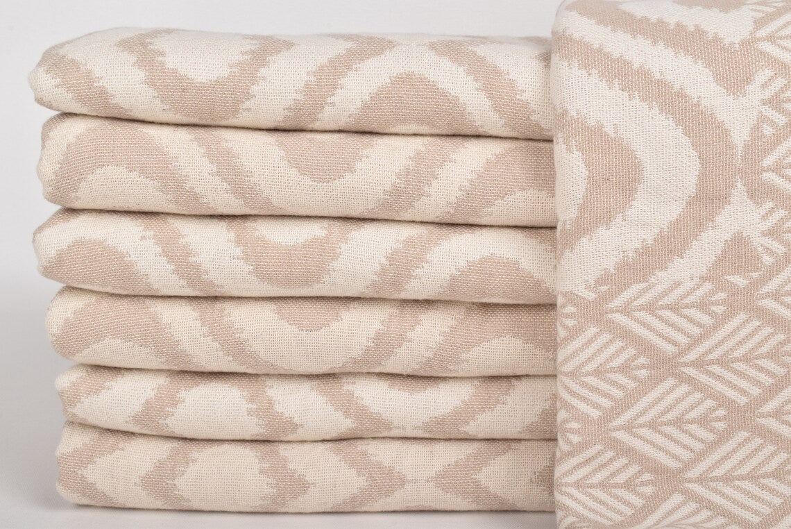IKAT BEIGE TURKISH THROW-1