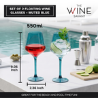 Floating Wine Glasses for Pool - Set of 2-18 OZ (Muted Blue)