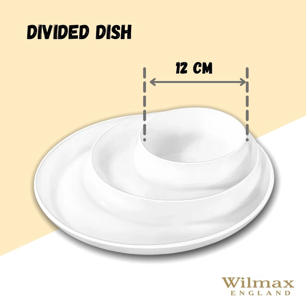 White Divided Dish 10" inch | 25.5 Cm-3