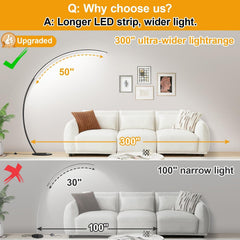 Dimmable LED Ultra Architectural Arc Floor Lamp Remote-1