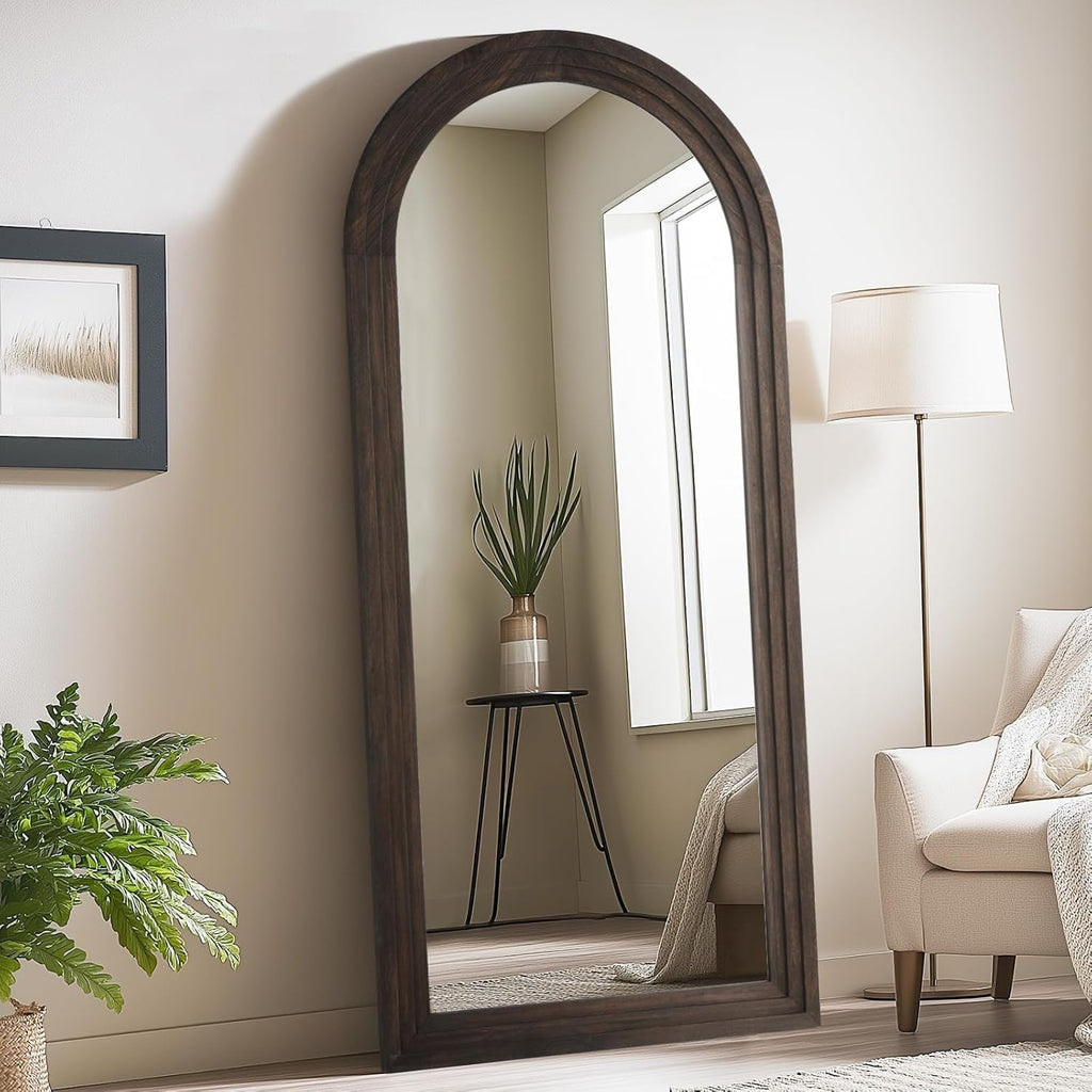 Arched Full Length Mirror Chestnut Graceful Framed-1