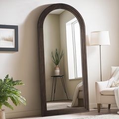 Arched Full Length Mirror Chestnut Graceful Framed-1