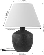 18 Inches Coal Black Matte Concrete Designer Table Lamps-3
