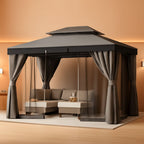 Outdoor Gazebo 10x13 With Mosquito Netting Weatherproof-0