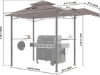 11x5 Grill Gazebo With Brown Weatherproof Lighting-0