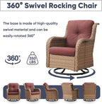 11 Piece Outdoor Furniture Set with Swivel Rocker Chairs-2