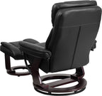 Leathersoft Upholstered Recliner With Ottoman Black-3