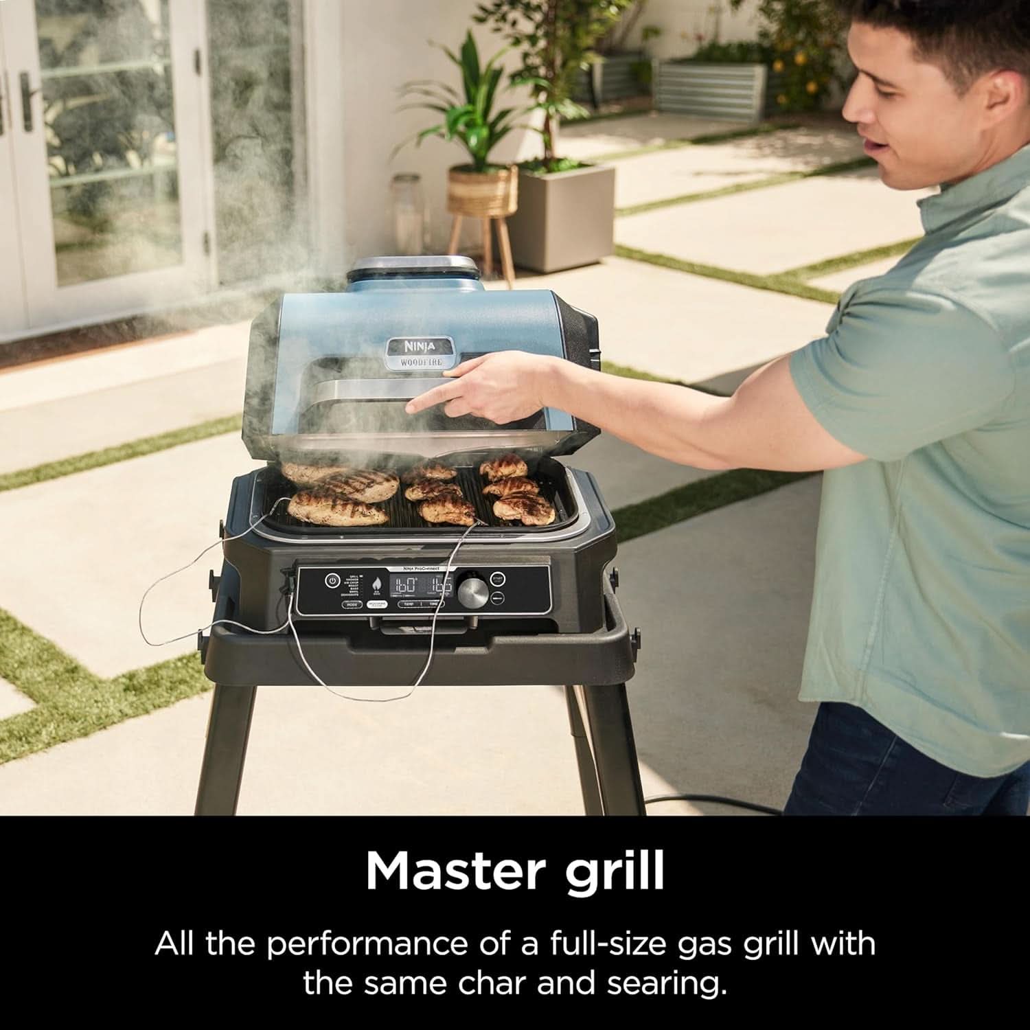 XL Smart Grill Smoker 7 In 1 With App Control Black-0