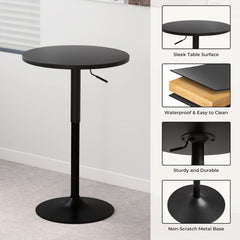 Commercial Grade Adjustable Pub Table Set Matte Black-3