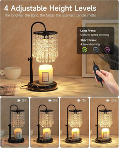 Lux urious Black Marble Crystal Candle Warmer Timer