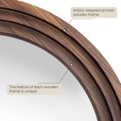 Arched Full Length Floor Mirror 63x21Inches Walnut-2