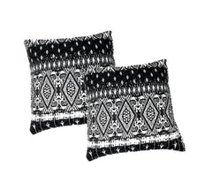 DaDa Bedding Aztec Black & White Diamonds Throw Pillow Covers - 18" x 18" 2-Pack (C14800-1-CC)-0