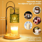 Green Candle Warmer Lamp Dual Bulbs Dimmable Feature