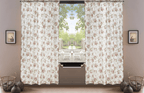 DaDa Bedding Set of 2-Pieces Hint of Mint Dainty Floral Pink Roses Cottage Sheer Window Panel Curtains (JHW3036)