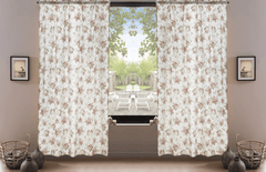 DaDa Bedding Set of 2-Pieces Hint of Mint Dainty Floral Pink Roses Cottage Sheer Window Panel Curtains (JHW3036)