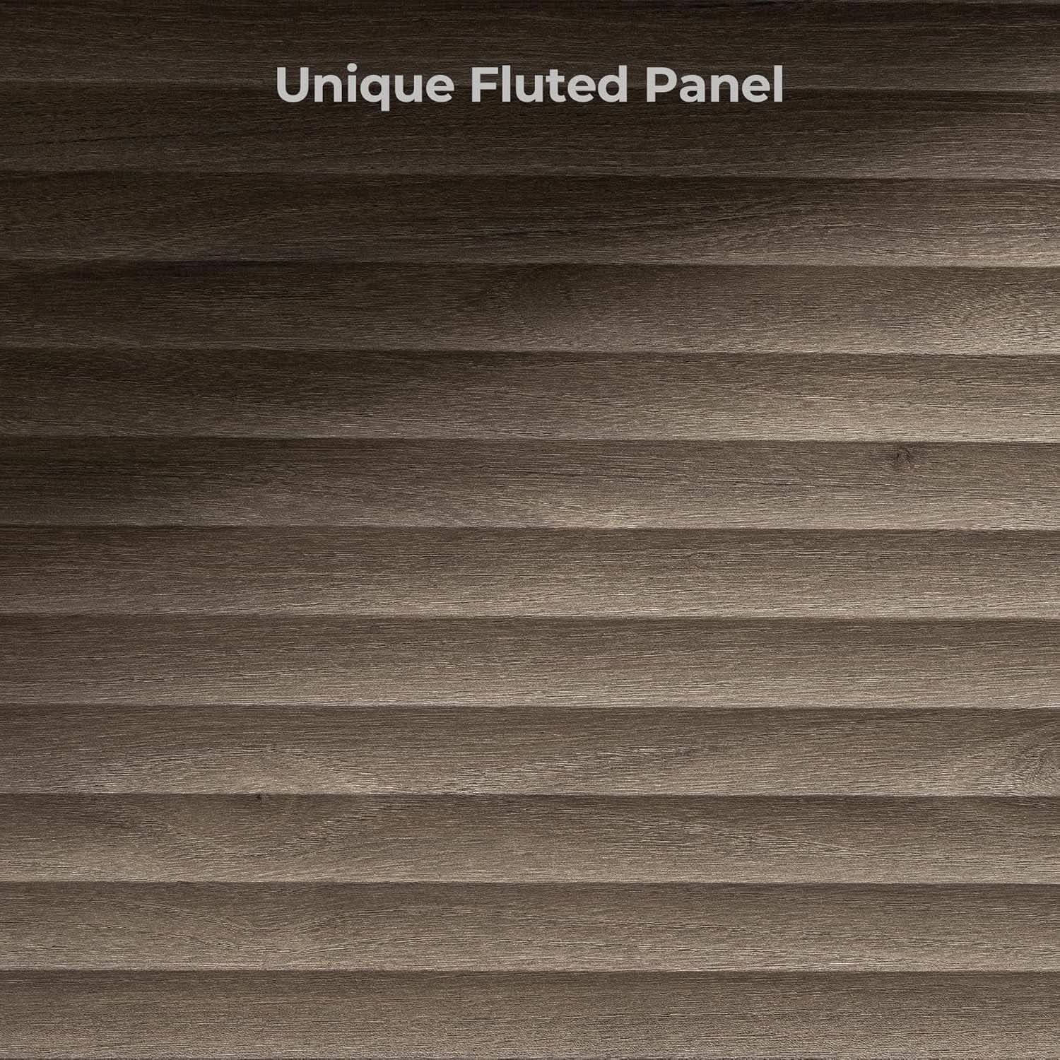 Modern Buffet Cabinet With Wave Panel Doors Large Storage-3