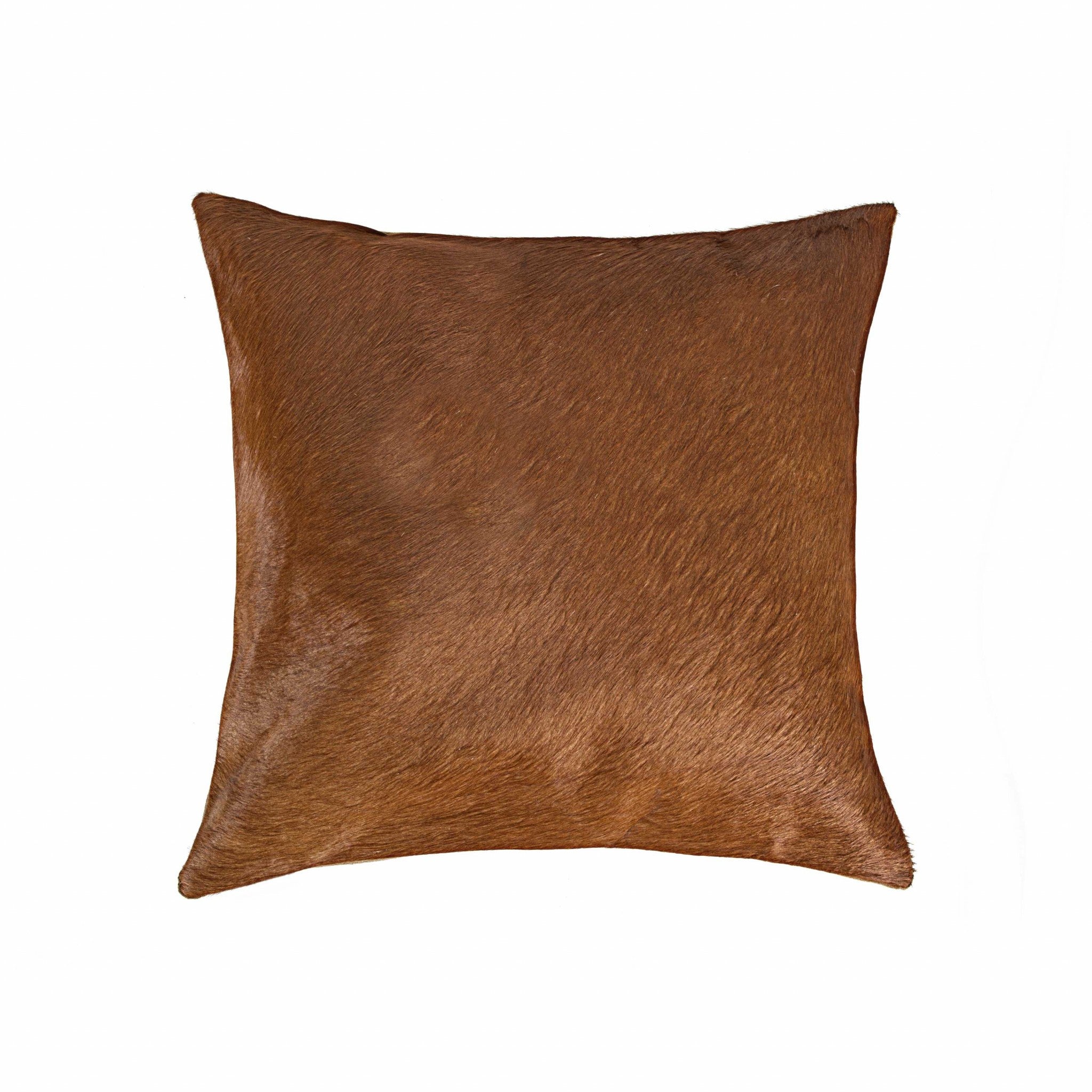 18" Brown Cowhide Throw Pillow-1