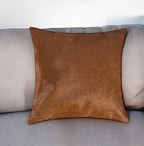 18" Brown Cowhide Throw Pillow-0