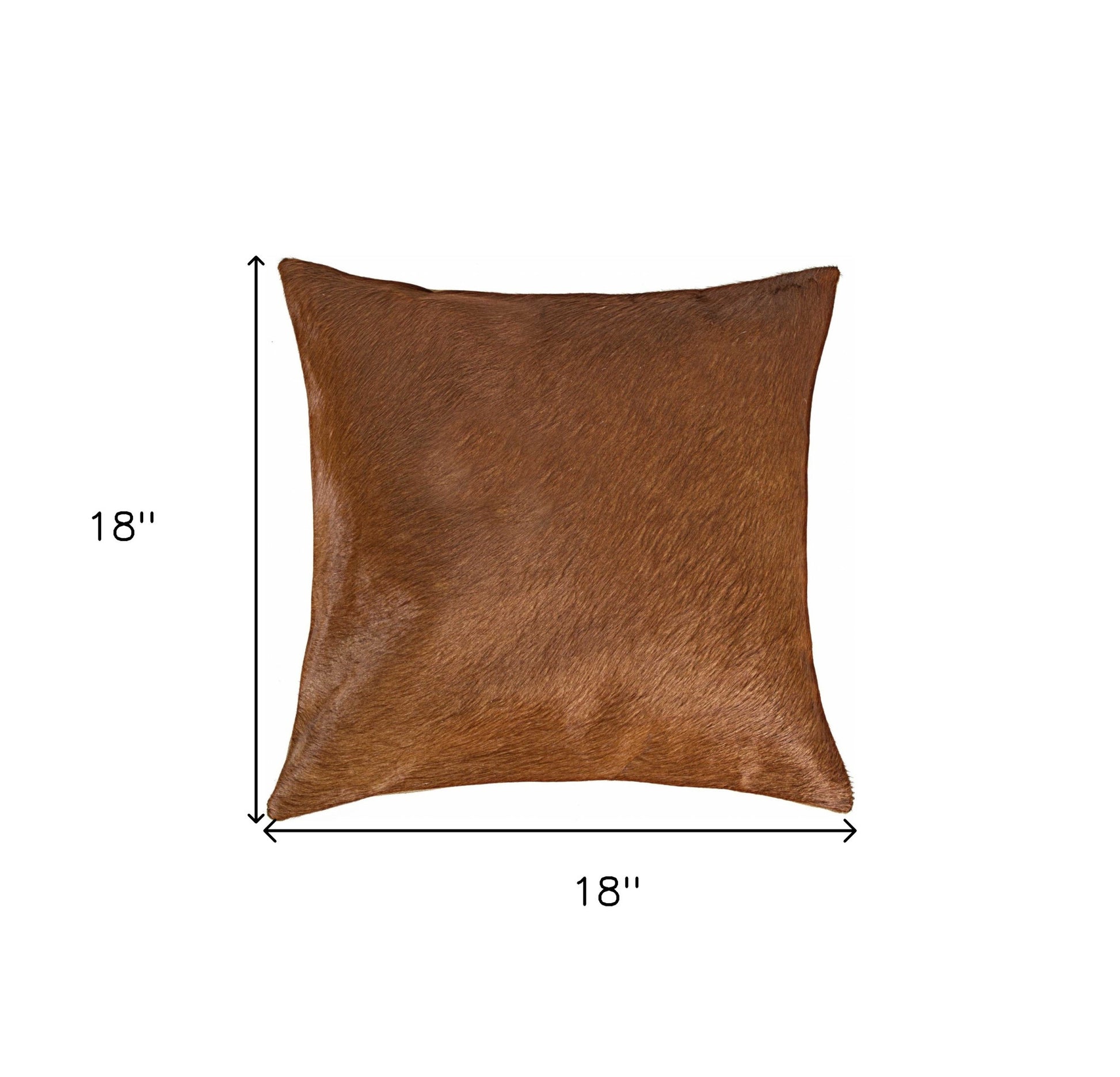 18" Brown Cowhide Throw Pillow-5