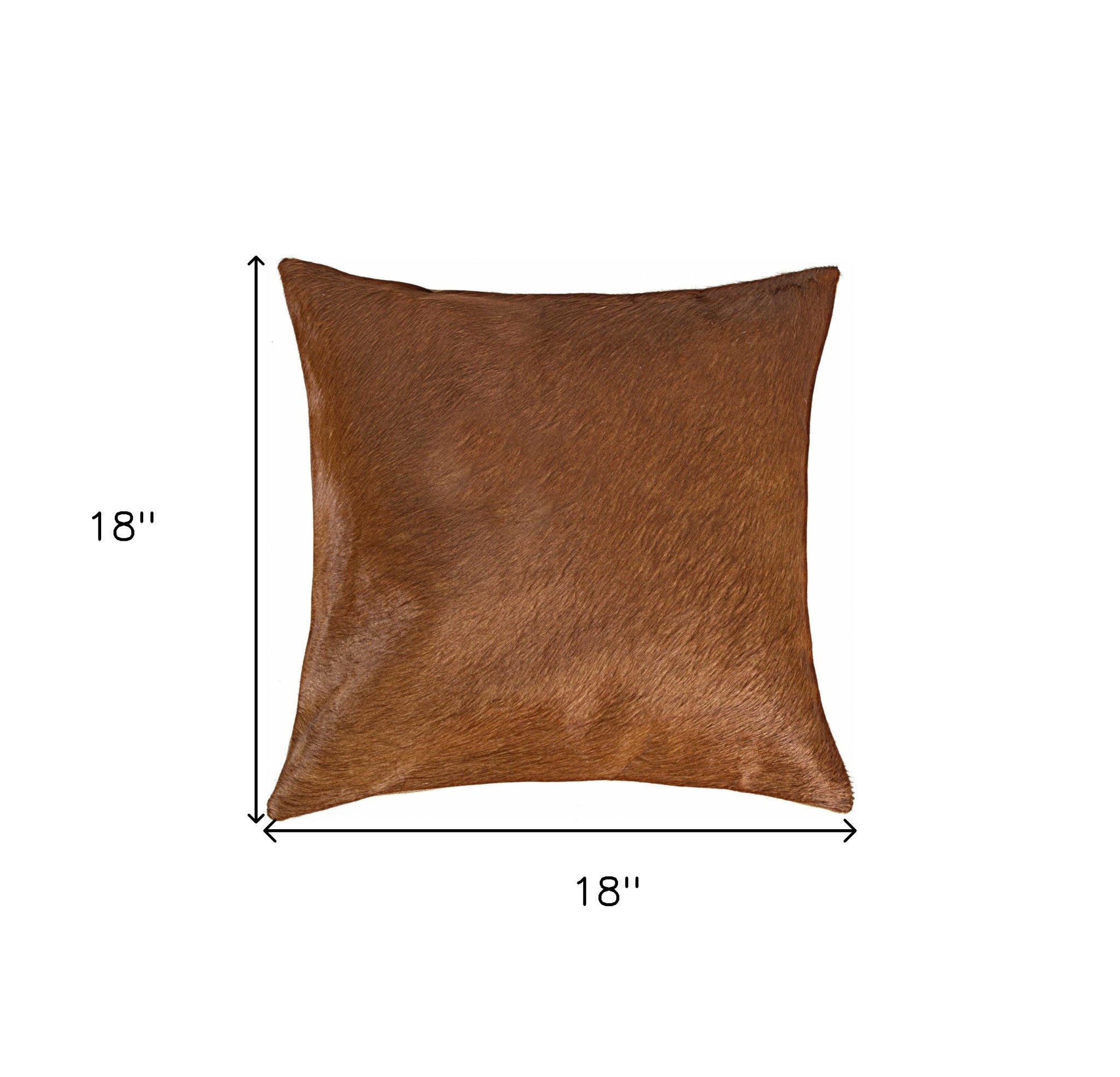18" Brown Cowhide Throw Pillow-5