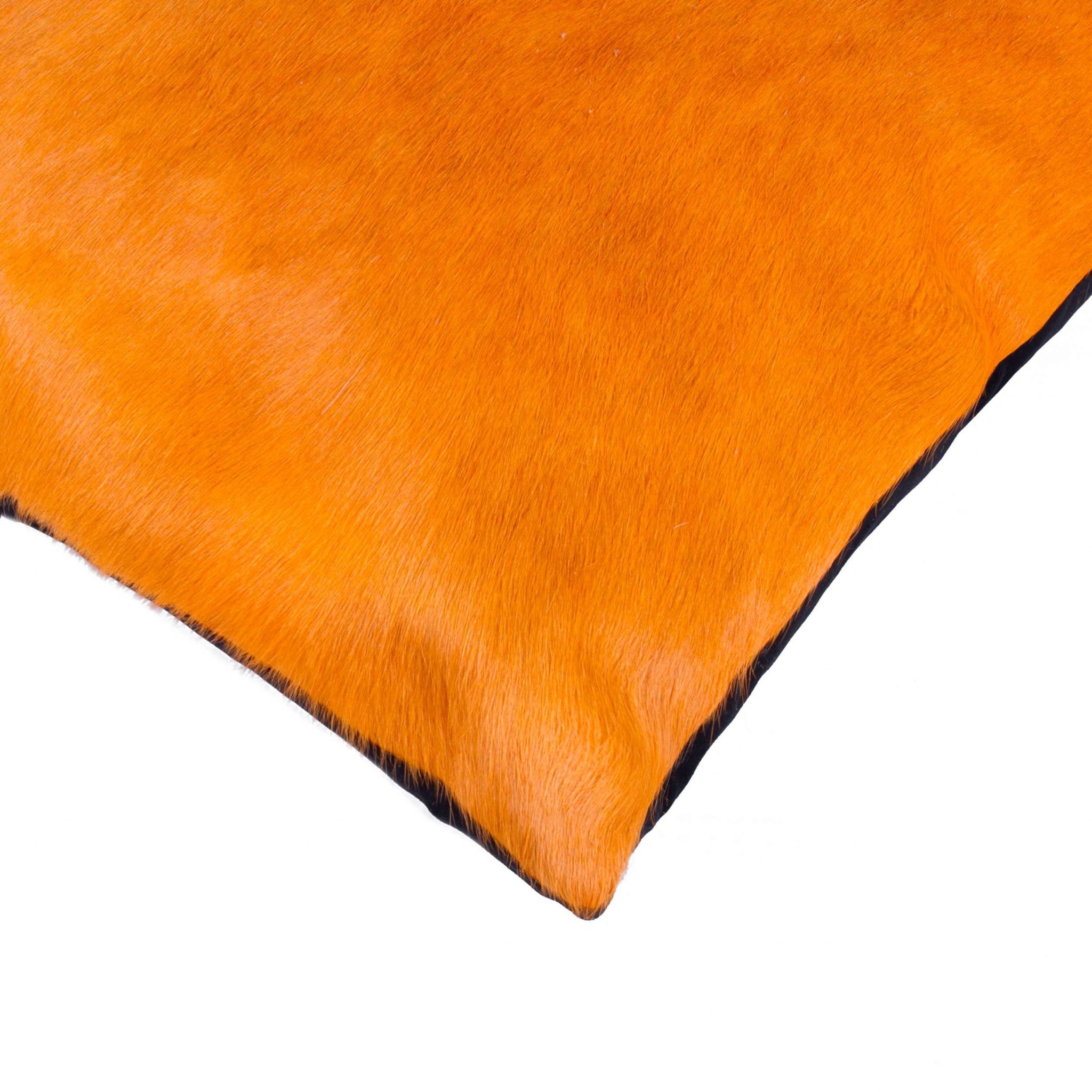 18" Orange Cowhide Throw Pillow-2