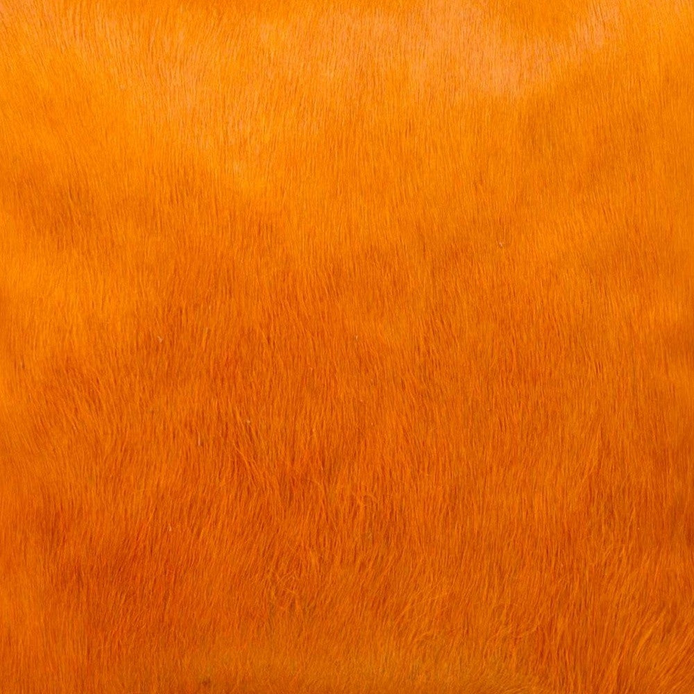 18" Orange Cowhide Throw Pillow-3