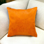 18" Orange Cowhide Throw Pillow-1