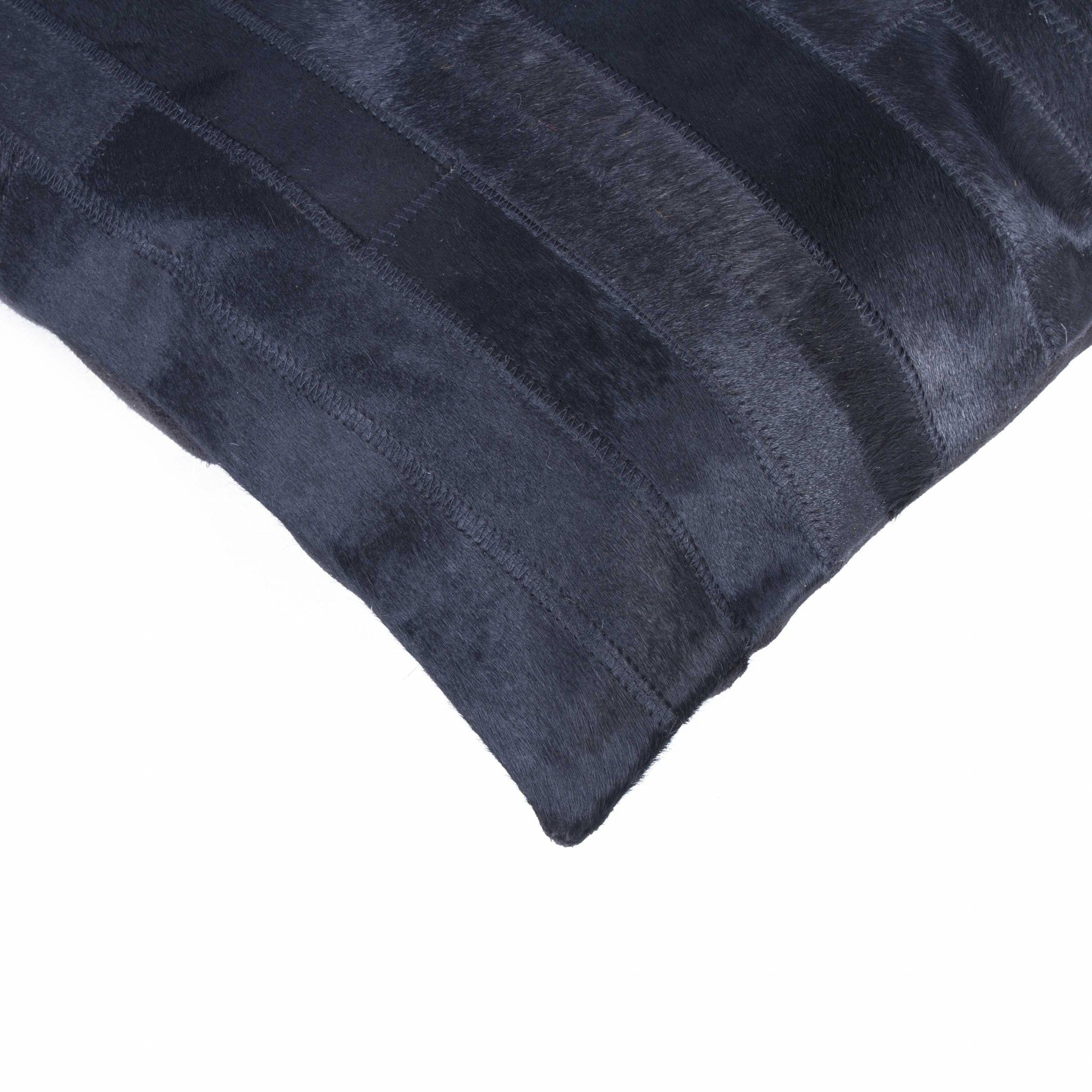 18" Black Cowhide Throw Pillow-2