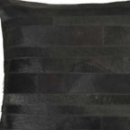 18" Black Cowhide Throw Pillow-3