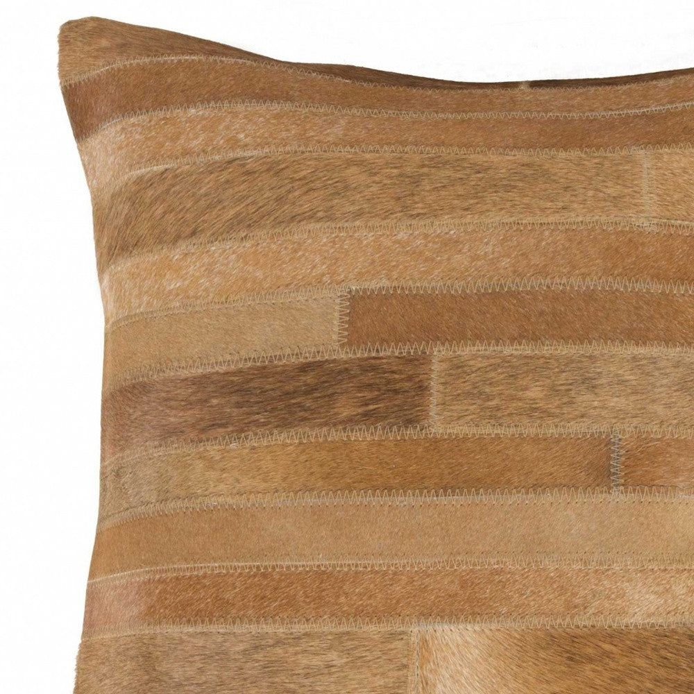 18" Brown Cowhide Throw Pillow-3