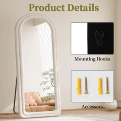Arched Full Length Floor Mirror 71 X 32 Inches White-3