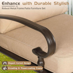 Five Piece Outdoor Metal Patio Furniture Conversation Set-3