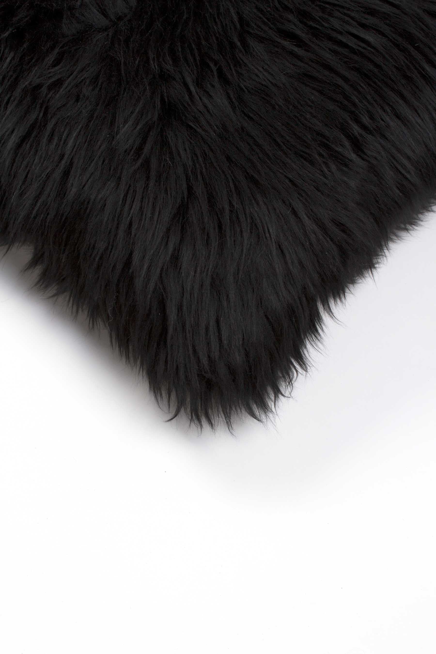 18" Black Sheepskin Throw Pillow-2
