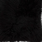 18" Black Sheepskin Throw Pillow-3