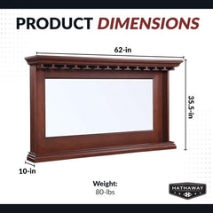 Seville 62x35.5 Inch Walnut Wall Mirror with Shelf-1