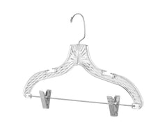 Crystal Clear Hangers with Clips, 360 Swivel Hook - 100 Pack