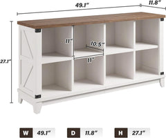 White Farmhouse Eight Cube Storage System Display Shelf-2