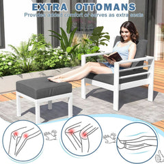 Modern Aluminum Patio Furniture Set with Cushions and Table-1