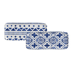 Porto Brasil MAYA RECTANGULAR PR MEDIUM ORGANIC STONEWARE dia. 12.99x5.12" SET OF 2 DESIGNS  SKU: '34014117901
