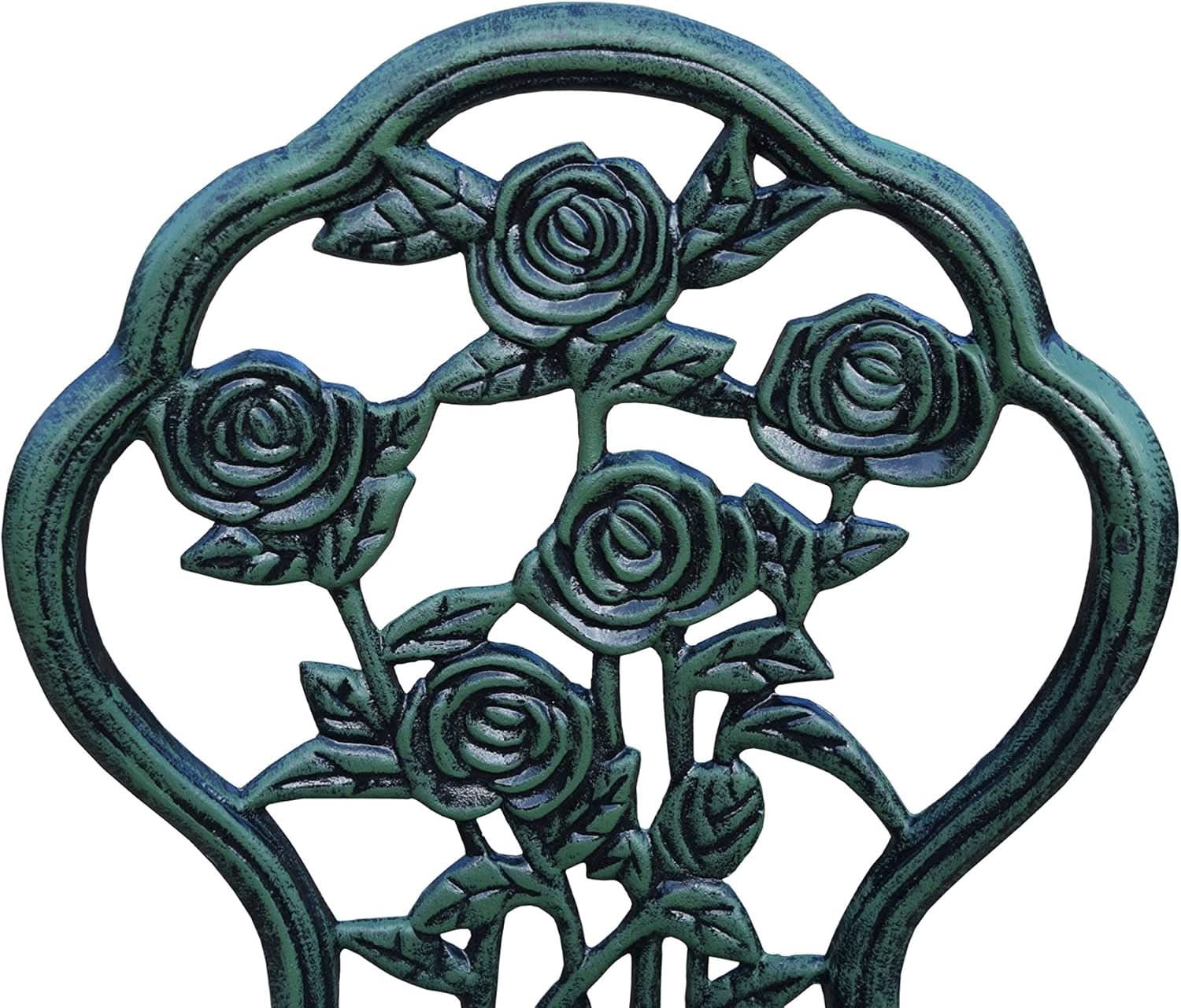 Cast Aluminum Conversation Set Antique Green Patio-2