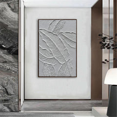 Framed White Textured Canvas WallArt 24x36 Inches Matte Sleek-1