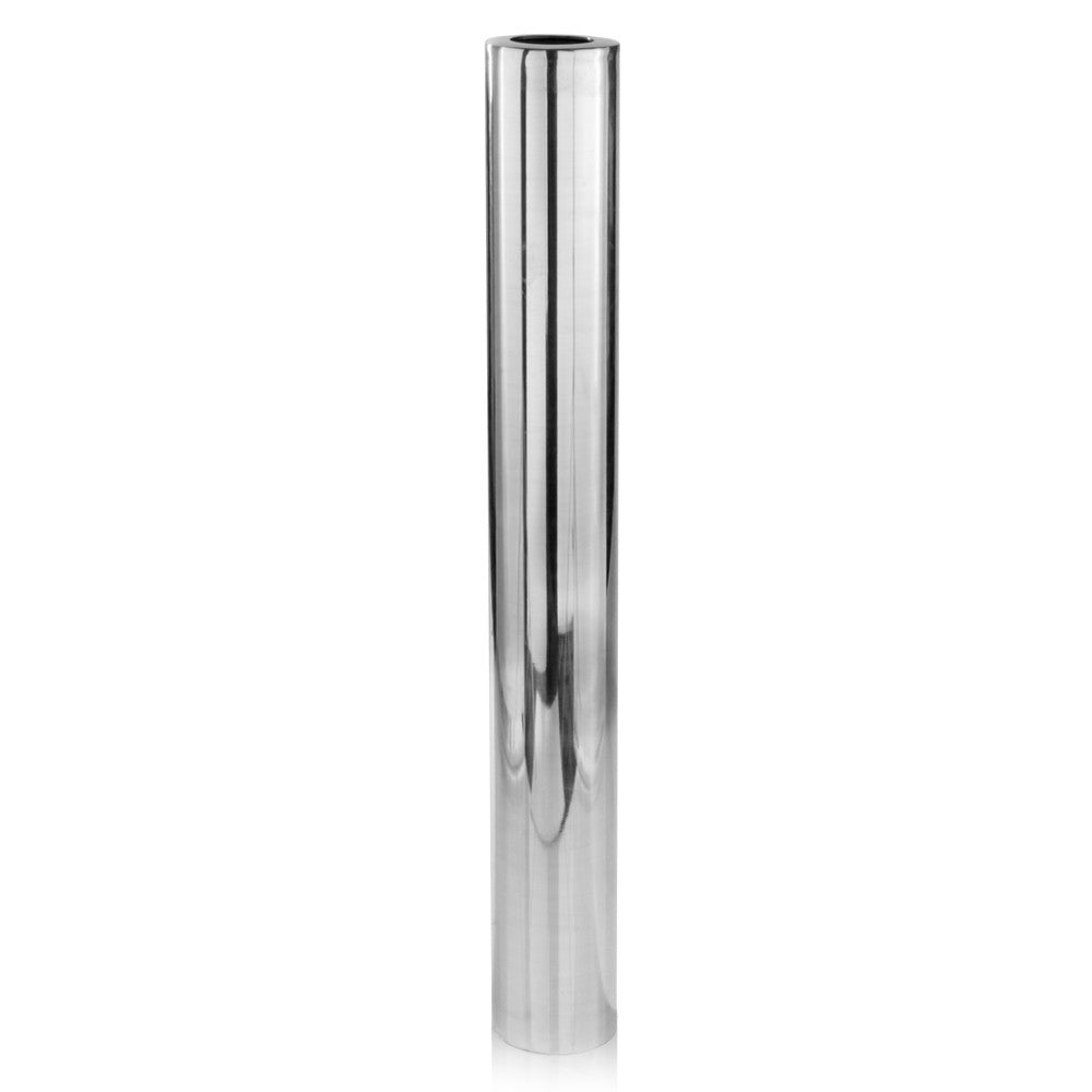 48" Silver Cylinder Aluminum Floor Vase-1