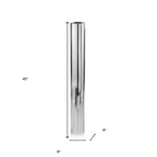 40" Silver Aluminum Cylindrical Floor Vase-4