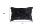 12" X 20" Black Wool Throw Pillow-6