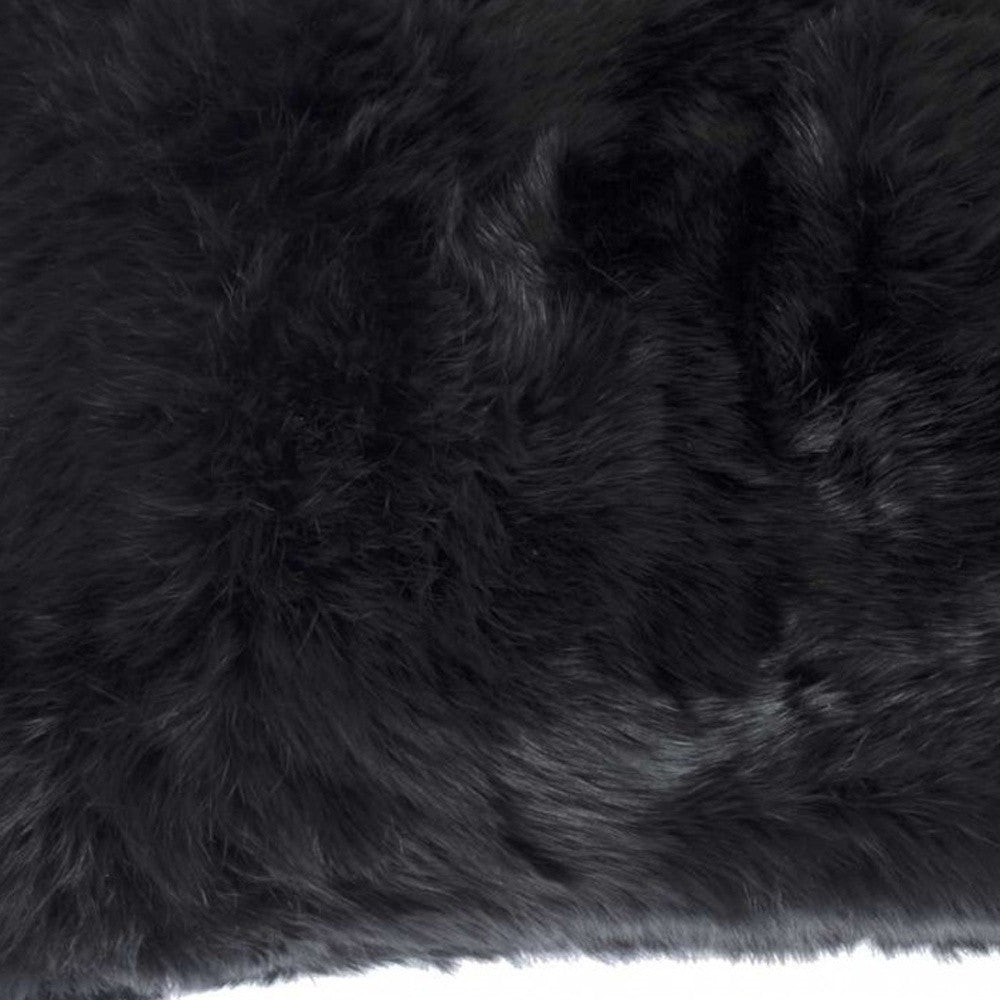 12" X 20" Black Wool Throw Pillow-7