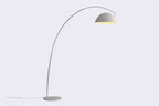 91" White Steel Arched With White Metal Shade-0